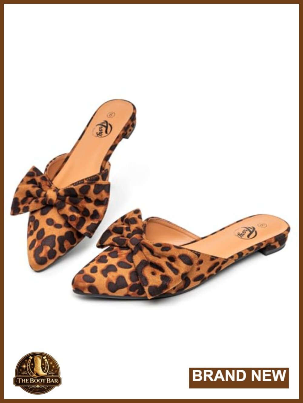 Bow Pointed Toe Mules Flats Slip-On Cushioned Women's Shoes